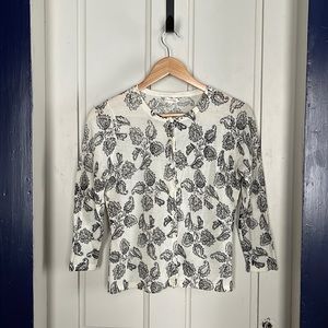 Garnet Hill Merino Paisley Cardigan